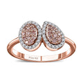 Natural Pink and White Diamond I3 Toi et Moi Ring in Vermeil Rose Gold Over Sterling Silver 0.33 ctw - Sticky add to cart bar