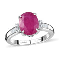 Luxoro 14K White Gold AAA Mozambique Ruby, Diamond (G-H, I2) Ring (Size 10.0) 3.25 ctw - Sticky add to cart bar