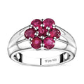Ouro Fino Rubellite Floral Ring in Platinum Over Sterling Silver (Del. in 8-10 Days) 1.25 ctw - Sticky add to cart bar