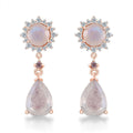Premium Rainbow Moonstone and Multi Gemstone Drop Earrings in Vermeil Rose Gold Over Sterling Silver 5.30 ctw - Sticky add to cart bar