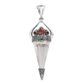 Sajen Silver Natural Crystal Pencil and Mozambique Garnet Pendant without Chain in Platinum Over Sterling Silver 32.65 ctw - Sticky add to cart bar