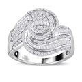 Diamond Ring in Platinum Over Sterling Silver - Sticky add to cart bar