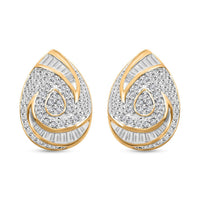 Diamond Pear Shape Earrings in 14K Yellow Gold Over Sterling Silver 0.25 ctw