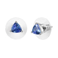 Peacock Tanzanite Solitaire Stud Earrings in Platinum Over Sterling Silver 1.25 ctw - Sticky add to cart bar