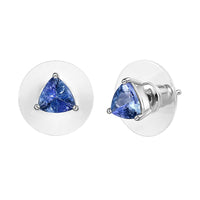 Peacock Tanzanite Solitaire Stud Earrings in Platinum Over Sterling Silver 1.25 ctw