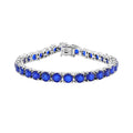 Tanzanian Blue Spinel Bracelet in Rhodium Over Sterling Silver (6.50 In) 15.60 ctw - Sticky add to cart bar