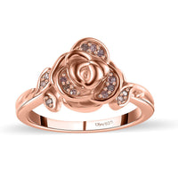 Natural Pink Diamond I3 Rose Ring in Vermeil Rose Gold Over Sterling Silver (Size 10.0) 0.10 ctw