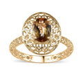 Mirage Collection 10K Yellow Gold Premium Golden Tanzanite Solitaire Ring (Size 10.0) 1.00 ctw - Sticky add to cart bar