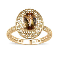 Mirage Collection 10K Yellow Gold Premium Golden Tanzanite Solitaire Ring (Size 10.0) 1.00 ctw