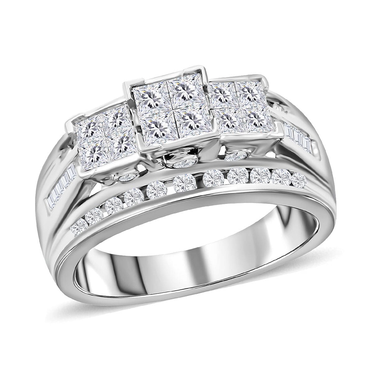 10K White Gold Diamond G-H I2 Ring (Size 10.0) 5.10 Grams 1.00 ctw