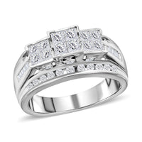 10K White Gold Diamond G-H I2 Ring (Size 10.0) 5.10 Grams 1.00 ctw