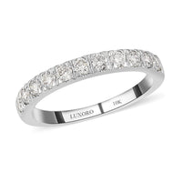 LUXORO 10K White Gold G-H SI Luxuriant Lab Grown Diamond Half Eternity Band Ring (Size 8.0) 2.20 Grams 0.50 ctw