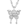 GP Trionfo Collection Polki Diamond Butterfly Necklace (18 Inches) in Platinum Over Sterling Silver (Del. in 8-10 Days) 3.50 ctw - Sticky add to cart bar