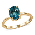 Luxoro Premium Betroka Blue Apatite Solitaire Ring, Paraiba Apatite Ring, 10K Yellow Gold Ring, Wedding Ring 1.35 ctw - Sticky add to cart bar