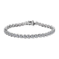 Moissanite Heart Tennis Bracelet in Platinum Over Sterling Silver (8.00 In) 14.00 ctw - Sticky add to cart bar