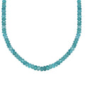 Madagascar Paraiba Apatite Beaded Necklace 20-22 Inches in Rhodium Over Sterling Silver 150.00 ctw - Sticky add to cart bar