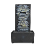 Gray Polyresin Brick Wall Fountain (10")