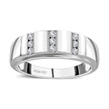 Moissanite Men's Ring in Platinum Over Sterling Silver (Size 10.0) 0.25 ctw - Sticky add to cart bar