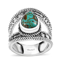 Artisan Crafted Sierra Nevada Turquoise Solitaire Ring in Sterling Silver (Size 10.0) 2.90 ctw