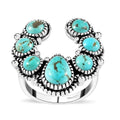 Artisan Crafted Premium Sierra Nevada Turquoise Squash Blossom Ring in Sterling Silver (Size 10.0) 7.50 ctw - Sticky add to cart bar