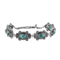 Artisan Crafted Sierra Nevada Turquoise 7.90 ctw Toggle Clasp Bracelet in Sterling Silver (6.50-8.0In) - Sticky add to cart bar