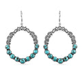 Artisan Crafted Sierra Nevada Turquoise Dangle Earrings in Sterling Silver 11.40 ctw - Sticky add to cart bar