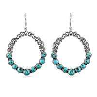 Artisan Crafted Sierra Nevada Turquoise Dangle Earrings in Sterling Silver 11.40 ctw
