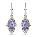 Tanzanite Lever Back Earrings in Vermeil Yellow Gold and Platinum Over Sterling Silver 2.90 ctw - Sticky add to cart bar