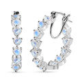 Premium Rainbow Moonstone Inside Out Hoop Earrings in Platinum Over Sterling Silver 6.00 ctw - Sticky add to cart bar