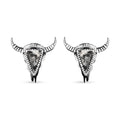 Artisan Crafted White Buffalo 3.50 ctw Bull Head Earrings in Sterling Silver - Sticky add to cart bar