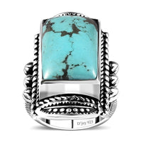 Artisan Crafted Premium Sierra Nevada Turquoise Solitaire Ring in Sterling Silver (Size 10.0) 13.40 ctw