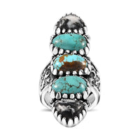 Artisan Crafted Premium Sierra Nevada Turquoise, White Buffalo Ring in Sterling Silver (Size 10.0)