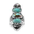 Artisan Crafted Sierra Nevada Turquoise and White Buffalo Ring in Sterling Silver  (Size 10.0) - Sticky add to cart bar