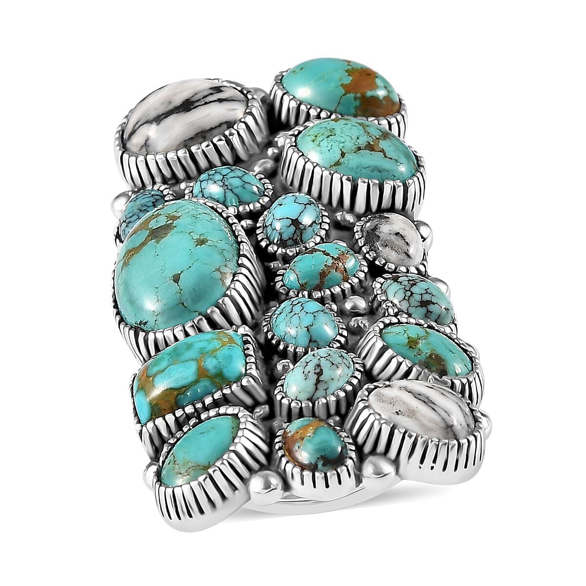 Artisan Crafted Premium Sierra Nevada Turquoise, Designer Gemstone Ring in Sterling Silver (Size 10.0)