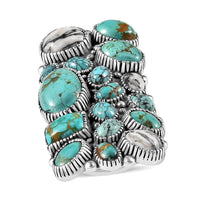 Artisan Crafted Premium Sierra Nevada Turquoise, Multi Gemstone Ring in Sterling Silver (Size 10.0)