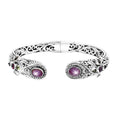 TLV Bali Legacy Indian Star Ruby, Multi Gemstone Bangle Bracelet in Sterling Silver (7.25 In) 6.60 ctw - Sticky add to cart bar