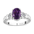 Premium Moroccan Amethyst, Diamond Ring in Platinum Over Sterling Silver (Size 10.0) 1.20 ctw - Sticky add to cart bar