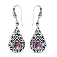 TLV Bali Legacy Indian Star Ruby Dangle Earrings in Sterling Silver 3.65 ctw