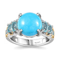 Sleeping Beauty Turquoise, Betroka Blue Apatite Ring in Vermeil YG and Platinum Over Sterling Silver (Size 10.0) 5.30 ctw - Sticky add to cart bar