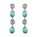 Artisan Crafted Sierra Nevada Turquoise Dangle Earrings in Sterling Silver 8.35 ctw - Sticky add to cart bar