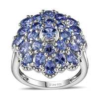 Tanzanite Ring in Platinum Over Sterling Silver (Size 10.0) 3.75 ctw
