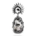 Artisan Crafted White Buffalo Sun Face Kachina Pendant in Sterling Silver 11.60 ctw - Sticky add to cart bar