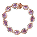 Premium Rose De France Amethyst Bracelet in Vermeil RG and Platinum Over Sterling Silver (6.50 In) 14.65 ctw - Sticky add to cart bar