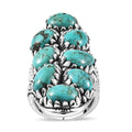 Artisan Crafted Premium Sierra Nevada Turquoise Elongated Ring in Sterling Silver (Size 10.0) 17.15 ctw - Sticky add to cart bar