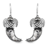 Artisan Crafted White Buffalo 23.25 ctw Bear Claw Earrings in Sterling Silver
