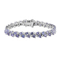 Tanzanite and Moissanite Bracelet in Platinum Over Sterling Silver (6.50 In) 10.60 ctw - Sticky add to cart bar