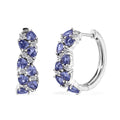 Tanzanite, Moissanite Hoop Earrings in Platinum Over Sterling Silver 2.30 ctw - Sticky add to cart bar