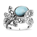 Artisan Crafted Larimar Dragonfly Ring in Sterling Silver (Size 10.0) 2.80 ctw - Sticky add to cart bar
