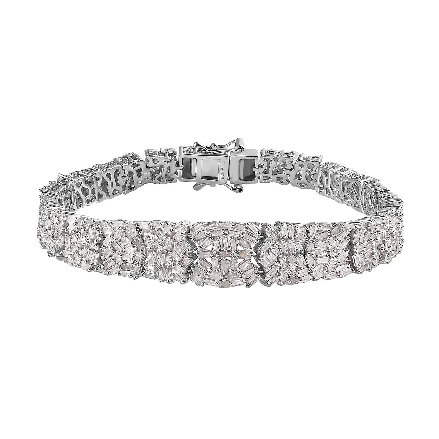 Diamond Bracelet in Platinum Over Sterling Silver (7.25 In) 5.00 ctw