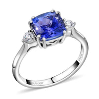 Certified and Appraised RHAPSODY 950 Platinum AAAA Tanzanite and E-F VS Diamond Ring 4.15 Grams 2.80 ctw